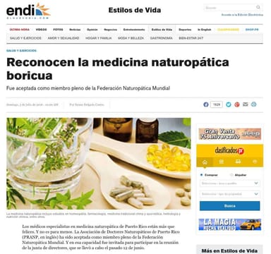 Reconocen Medicina Naturopática Boricua por la Organización Médicos Naturopáticos, FNM-OMS