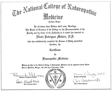 Certificado de Medicina Homeopática para profesionales de la salud natural